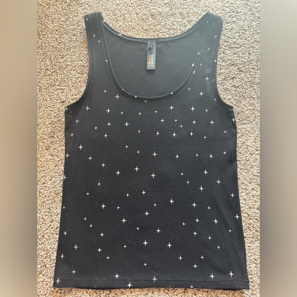 SKIMS Soft Lounge Stars Black and White Tank & Shorts Set M